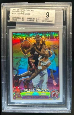 2003-04 Topps cromo Dwyane Wade radiocontrol refractor novato #115 Heat BGS 9 Foto 1 de 2