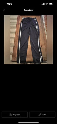 Pantalones a presión Head Vintage Y2K azul marino/blanco a rayas laterales Foto 1 de 3