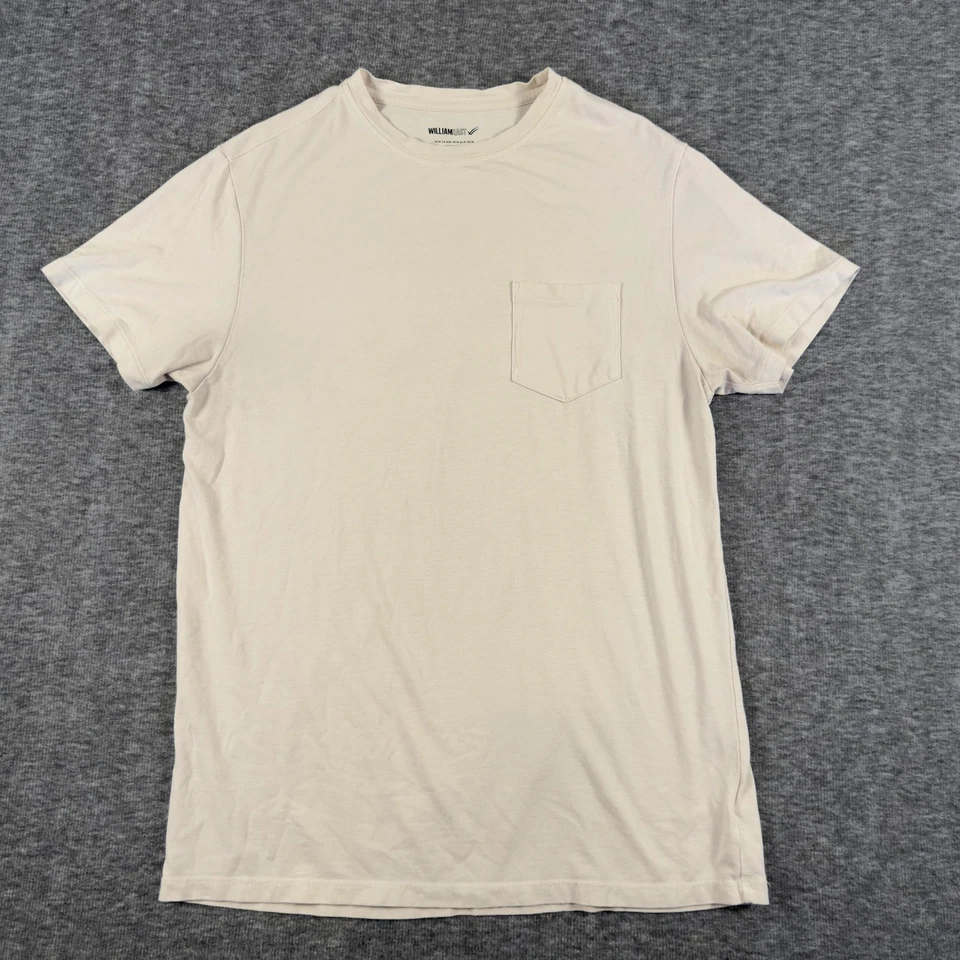 Camisa William Rast Para Hombre Mediana Marfil Algodón Pima Modal Elastizado Bolsillo Cuello Redondo Foto 1 de 4