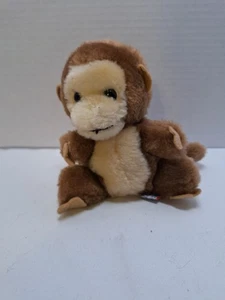 Vintage 70s Dakin Plush Mini Monkey Ape Chimp Tan Cream 4" Felt Ears Feet - Picture 1 of 8