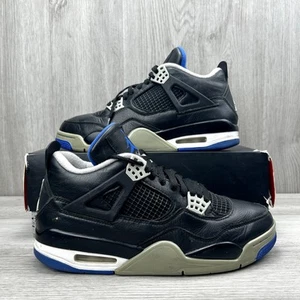 Nike Air Jordan 4 Retro Motorsport Alternate Black Blue 308497-117 Sneakers 9.5 - Picture 1 of 12