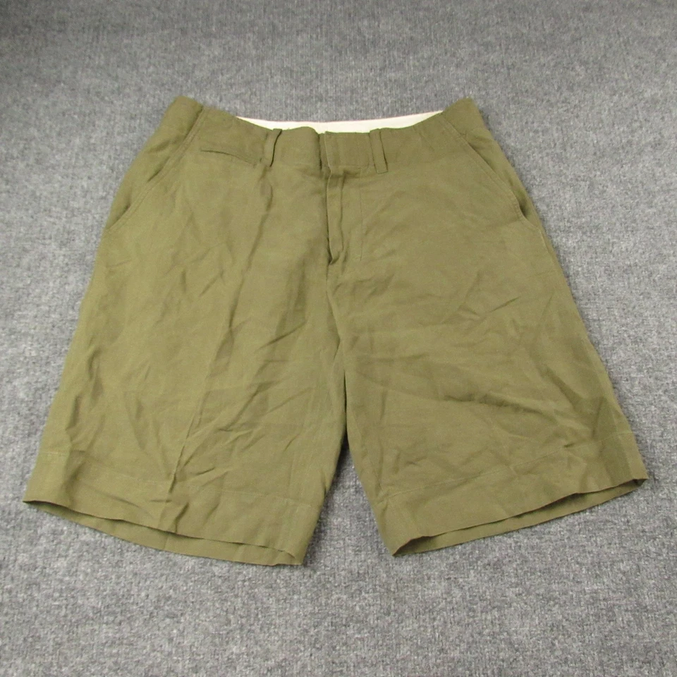 Polo Ralph Lauren Shorts Mens 32 Green Linen Silk Blend Flat Front Dress Casual - Image 1 of 4