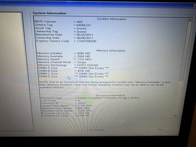 DELL PRECISION M4600 - Intel Core i7 2720QM 4GB No HDD/OS - Image 1 of 4