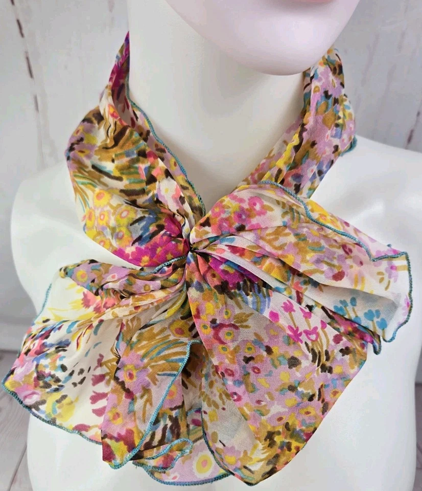 Floral Vintage Handmade Women's Floral Bow Tie Dressy Frilly - Image 1 of 4