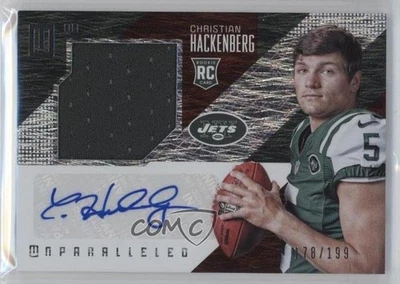 2016 Panini Unparalleled RPS Jersey /199 Christian Hackenberg Rookie Auto RC - Image 1 of 2