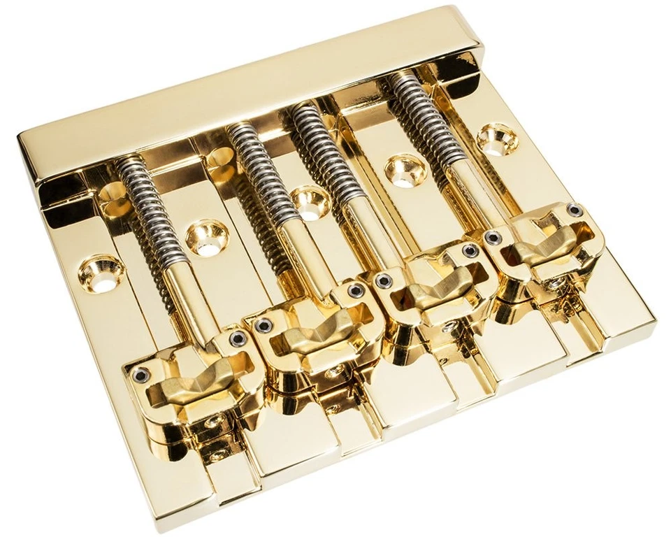 KickAss High-mass Bass Bridge for 5-bolt Fender, Gold - Image 1 of 1