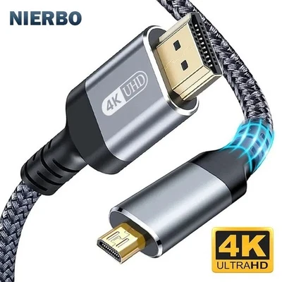 Cable Micro HDMI a HDMI 2.0 Macho-Macho 4K@60Hz 2K@165Hz para Cámara TV Foto 1 de 4