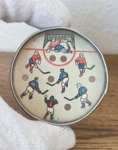 Vintage Hand Held Dexterity Game Two Sided hokey Made in Czechoslovakia - Picture 1 of 9