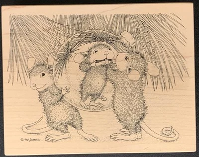 Estampilla de goma cara divertida Stampa Rosa House Mouse  Foto 1 de 4