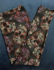 LuLaRoe Women’s Leggings Size TC2 ~ Plus Size Tall/Curvy~ FLOWER SKULLS Unicorn - Picture 1 of 3