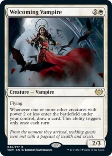 Magic the Gathering-Innistrad-Crimson Vow-Welcoming Vampire-#46-foil-R-LP - Image 1 of 1