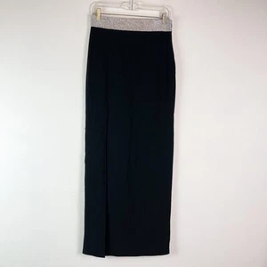 Cinq a sept NWT Odelle Rhinestone-Waist Slit Maxi Skirt Black Size 6 - Picture 1 of 8