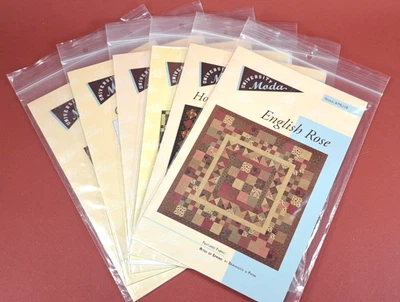 University Moda Quilt Patterns Lot of 6 English Rose Gingersnaps Magic Hexagon - Image 1 of 4