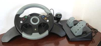 XBOX 360 Mad Catz MC2 Racing Steering Wheel & Pedals - Image 1 of 4