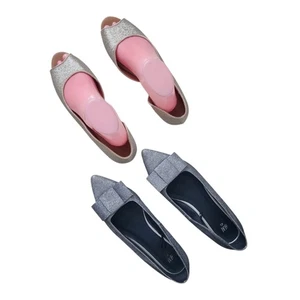 Paquete Lote De 2 Pisos H&M Brillo Ballet Talla 40 EE. UU. 9.5 Arco Plateado Dorado Abierto. - Imagen 1 de 9