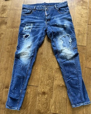 Dsquared2 Men's Jeans Paint Splash Made In Italy Distressed EU Size 52, US 36 - Image 1 of 4