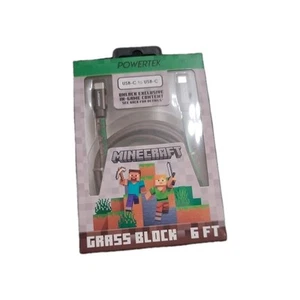 Minecraft USB-A to Lightning GRASS BLOCK6ft Fast Charge Cable MFi-Certified   - Picture 1 of 6