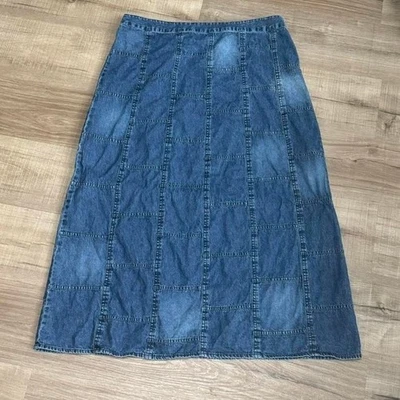 Maxi Falda Denim Vintage Años 90 Para Mujer Talla Grande 1X Patchwork Studio West Boho Foto 1 de 4