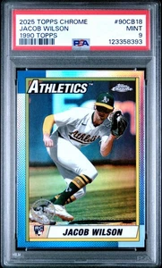 2025 Topps Chrome 1990 Topps Jacob Wilson #90CB18 PSA 9 - Picture 1 of 2