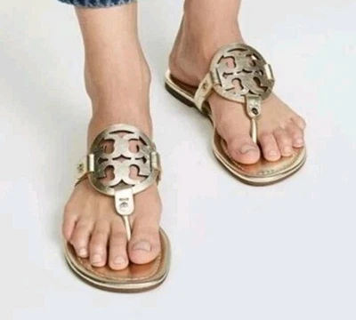 САНДАЛИИ TORY BURCH MILLER ЗОЛОТИСТАЯ КОЖА РАЗМЕР 8,5 - Изображение 1 из 4