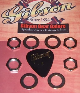 Gibson Les Paul Pot Nut Washer Set Nickel Control Board Guitar Parts SG Project - Picture 1 of 2