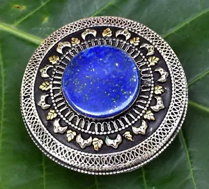 Lapis Kuchi Ring afghanischer Stammesschmuck geschnitzt Zigeuner ethnisch böhmisch rund Boho - Bild 1 von 5