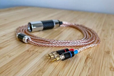 Cabo folheado a cobre + prata LITZ OCC para SENNHEISER HD 580 600 HD650 660 HD6XX - Imagem 1 de 4