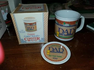 Giftco Happy Thought Keramik "There's No Better Dad Than You" Untersetzer Tasse Set - Bild 1 von 4