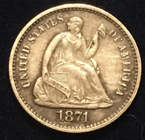 1871 US Seated Liberty Half Dime - Exceptional Condition Cover