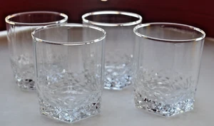 2 ~ Whiskey, Rocks, Old Fashioned Glass HEXAGON Vertical Lines Diamond Cut 3.5" - Picture 1 of 5