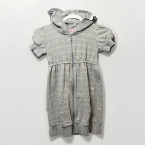 Juicy Couture Dress Girls 10 Gray Hoodie Zip Up Metallic Stripe Y2K - Picture 1 of 9