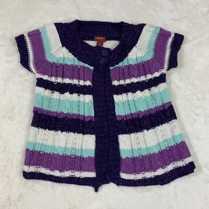 Arizona Jean Co. Girl's Crochet Glitter Open Sweater Size 6Y Pre-Owned  - Picture 1 of 9