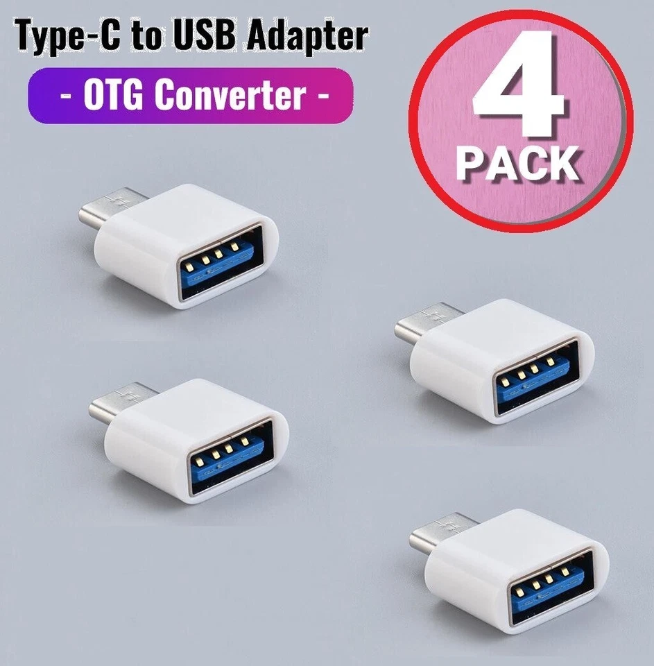 4 PIEZAS USB-C 3.1 macho a USB A hembra adaptador convertidor OTG tipo C teléfono Android Foto 1 de 4