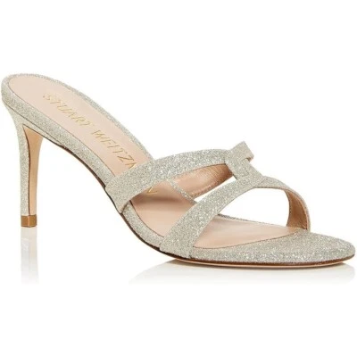 Stuart Weitzman Soiree Sleek Sandal in Platino Size 10.5 - Image 1 of 4