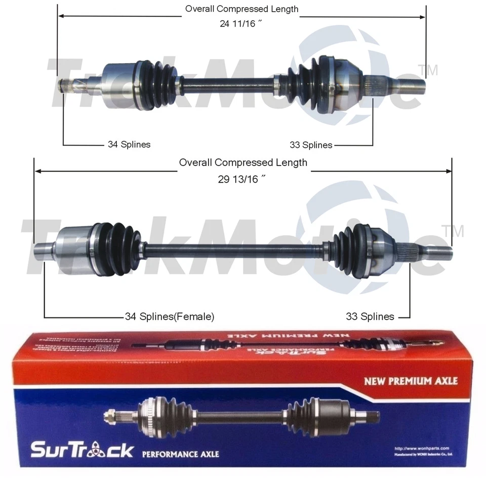 SurTrack Pair Set of 2 Front CV Axle Shafts For Saturn Vue 2.2L L4 AWD 2002-2007 - Image 1 of 1