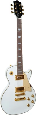 E-Gitarre, Modell LSG4 weiß mit gold Hardware in Hochglanz, voll Holz!n - Bild 1 von 3