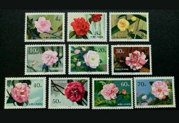 1979 China T37 Camellias of Yunnan MNH STAMPS 10v 云南山茶花 - Image 1 of 2