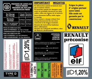 STICKERS PLAQUES COMPARTIMENT MOTEUR RENAULT Clio Williams, Clio 16S - Imagen 1 de 1
