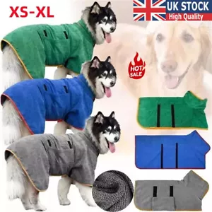 XS-XL Pet Super Absorbent Drying Coat Dog Bathrobe Towel Microfibre Bath Robe - Picture 1 of 20