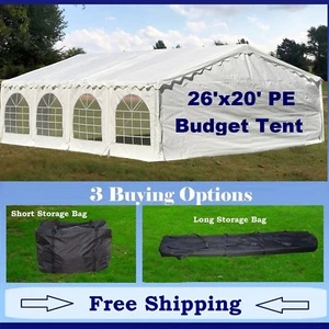 Budget PE Party Canopy - 3 Options - 26'x20' Tent, Long Bag, or Short Bag - Picture 1 of 9