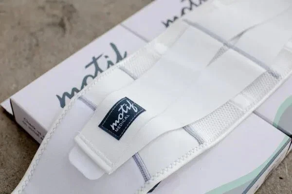 Motif Medical Pregnancy Back Brace Support Band Size Large - White - AAA0016-04