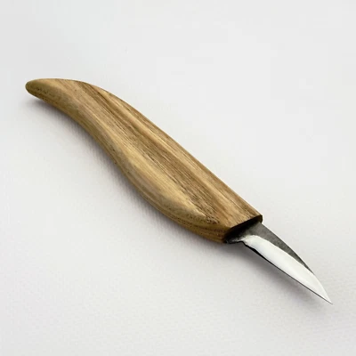 Cuchillo para tallar detalle - acero forjado a mano 52100, mango de ceniza, herramienta afilada de afeitar Foto 1 de 4