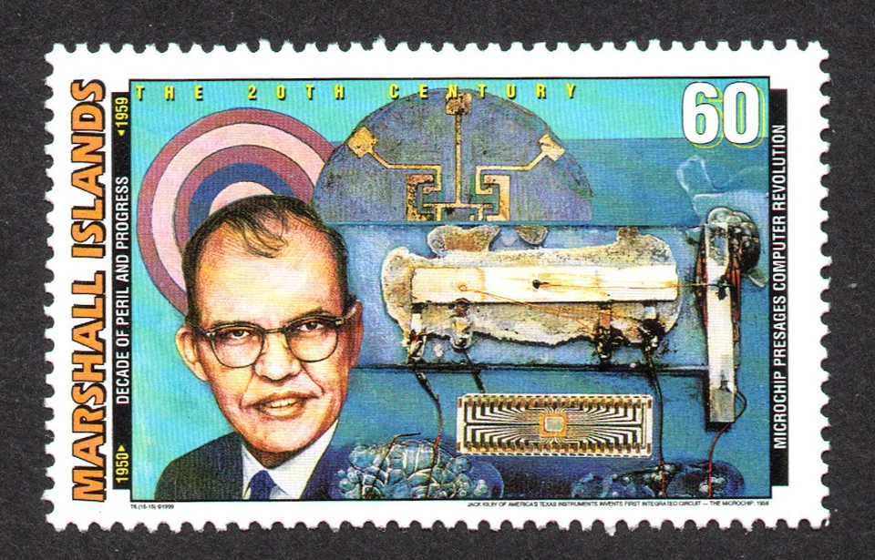 MARSHALL ISLANDS, SCOTT # 702-O, MNH MICROCHIP PRESAGES COMPUTER REVOLUTION Foto 1 de 1