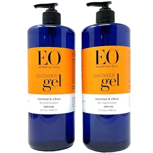 EO Coconut & Citrus Shower Gel Body Wash 32 fl oz Jumbo Size (2 Bottles) - Picture 1 of 3