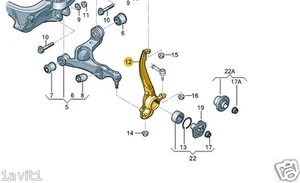 NUEVA CARCASA DE COJINETE DE RUEDA DELANTERA LATERAL ORIGINAL AUDI Q7 7L8407258B - Imagen 1 de 1