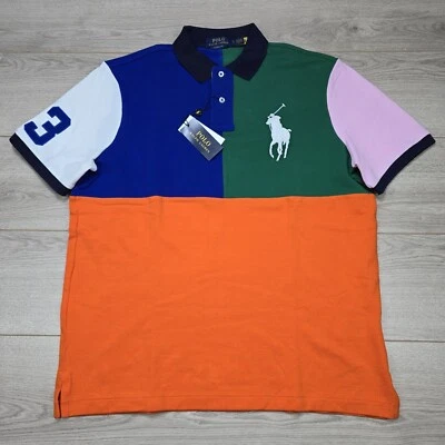 Polo Ralph Lauren Para Hombre Grande y Alto Big Pony Malla Bloque de Color Polo Nuevo con Etiquetas Foto 1 de 4