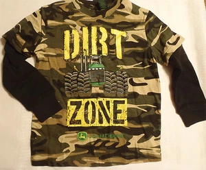 John Deere XS 4-5 Cotton Thermal Black Long Sleeves Camo Shirt NWT  - Picture 1 of 2