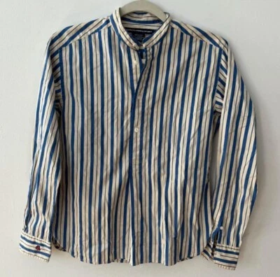 Camisa de vestir deportiva Ralph Lauren para hombre azul marfil a rayas manga larga Foto 1 de 4
