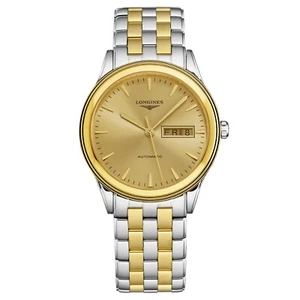 Reloj para hombre Longines L4.899.3.32.7 insignia automático esfera dorada - Imagen 1 de 4