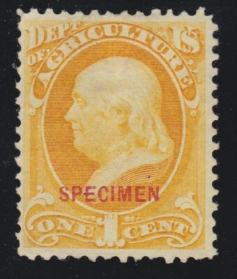 US O1S 1c Agriculture Department Specimen VF NGAI H SCV $32.50 (03) - Image 1 of 2